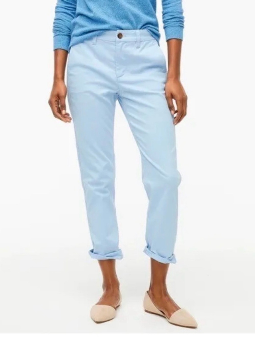 J. Crew / Baby Blue High-Rise Girlfriend Chinos / 6